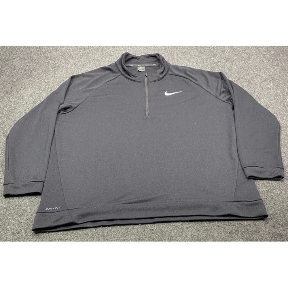 Nike Pullover Mens 2XL Black Dri-FIT Quarter-Zip Athletic Top 890477-010